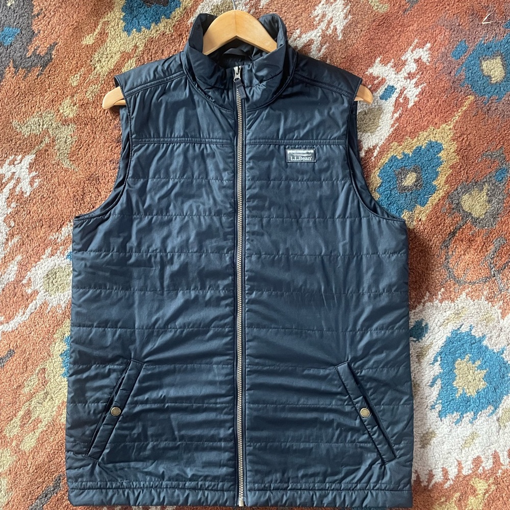 L.L. Bean Men's Black Quilted Vest- Medium TALL